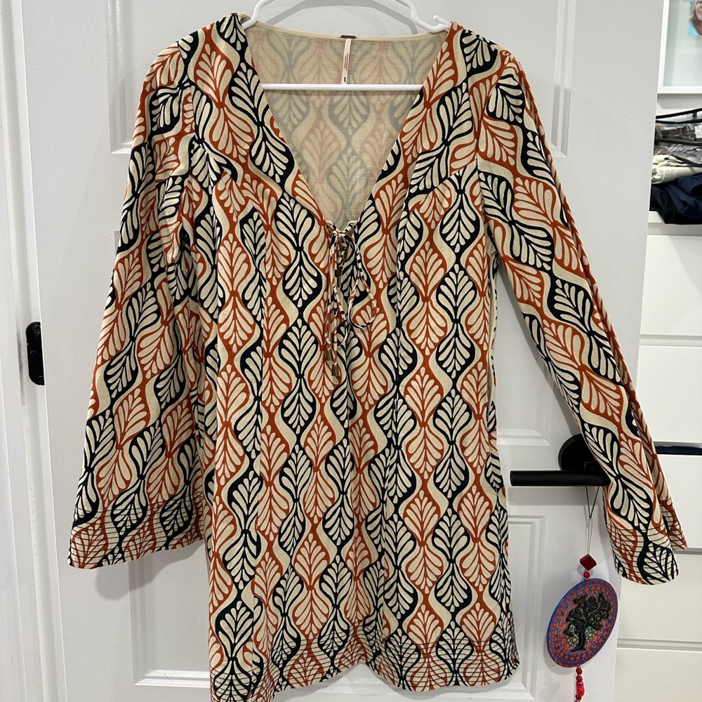 Free people long sleeve mini dress